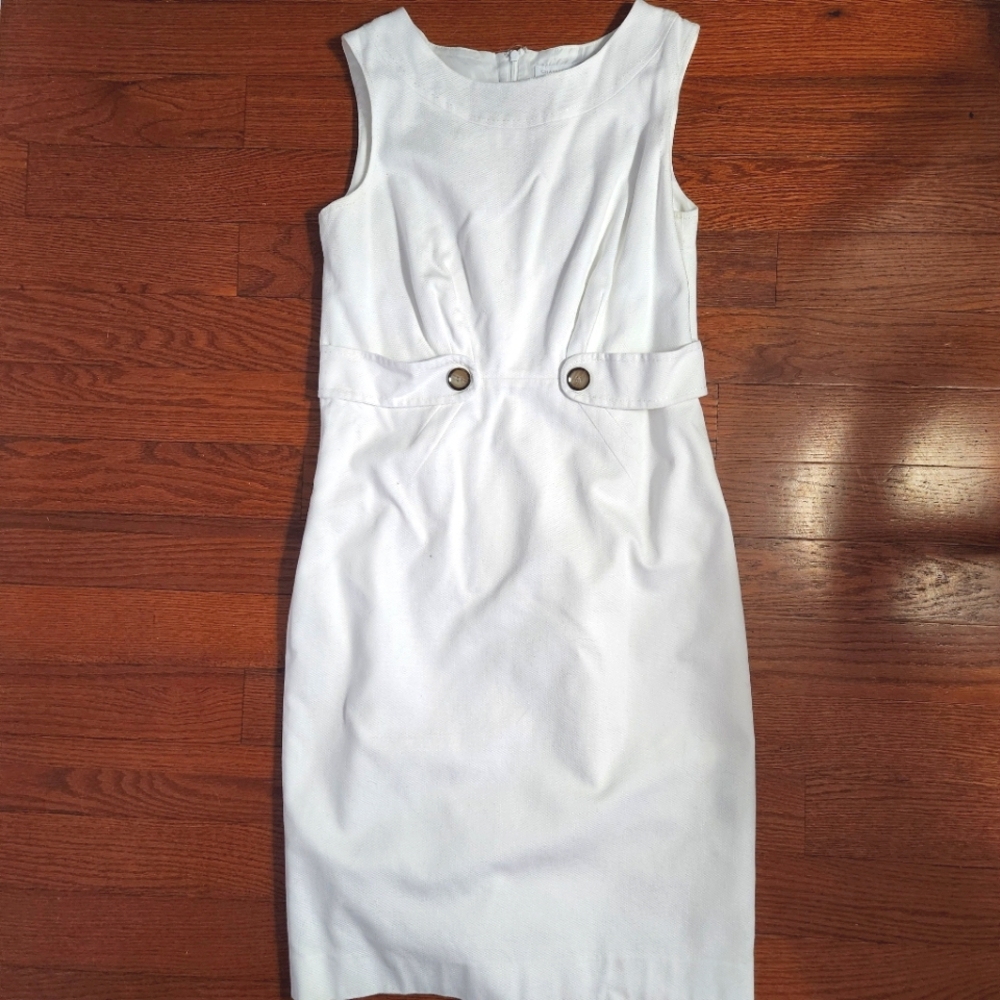 Charter Club White Cotton Sleeveless Dress